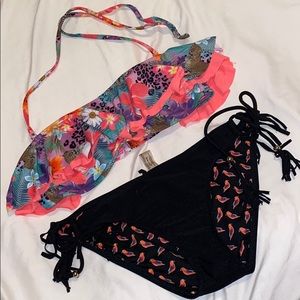 Pink floral leopard set